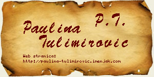 Paulina Tulimirović vizit kartica